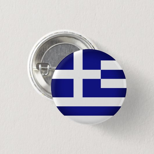 Griechische Flagge (rund) Button (Vorne & Hinten)
