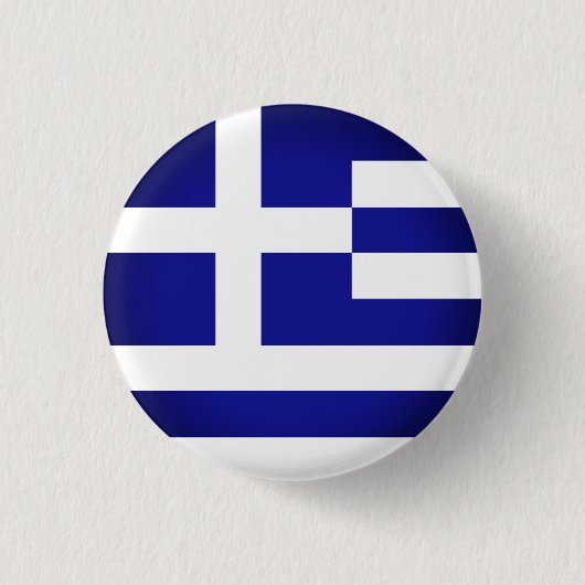 Griechische Flagge (rund) Button (Vorderseite)