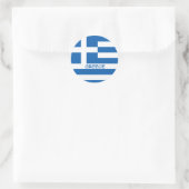 Griechische Flagge Runder Aufkleber (Tasche)