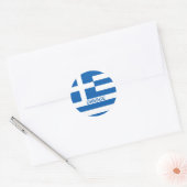 Griechische Flagge Runder Aufkleber (Umschlag)