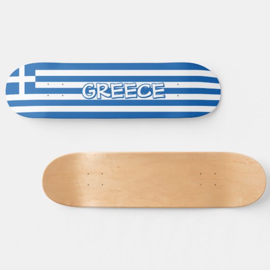 Griechische Flagge Skateboard (Horizontal)