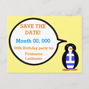 Griechische Flagge Sprechende Fr. Pingouin Ankündigungspostkarte