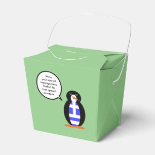 Griechische Flagge sprechende Ms Penguin Personali Geschenkschachtel