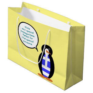 Griechische Flagge sprechende Ms Penguin Personali Große Geschenktüte