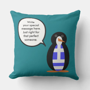 Griechische Flagge sprechende Ms Penguin Personali Kissen Für Draußen