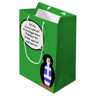 Griechische Flagge sprechende Ms Penguin Personali Mittlere Geschenktüte