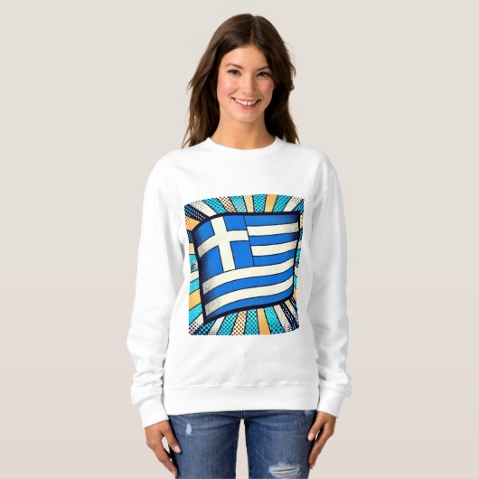 griechische Flagge Sweatshirt (Vorne ganz)