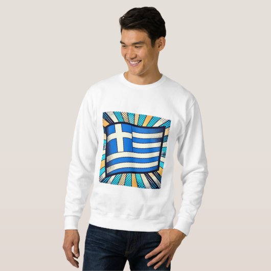griechische Flagge Sweatshirt (Vorne ganz)