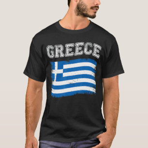 Griechische Flagge Tourist Ferien Ziel Griechenlan T-Shirt