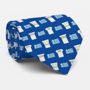 Griechische Flagge und antike griechische Hauptstä Krawatte