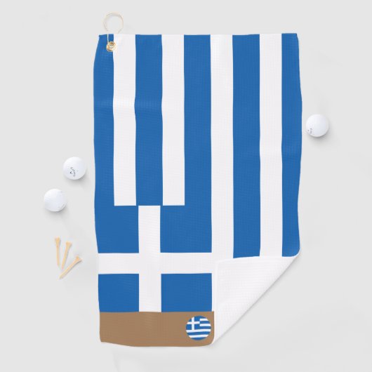 Griechische Flagge und Griechenland mit Monogramm Golfhandtuch (Insitu)