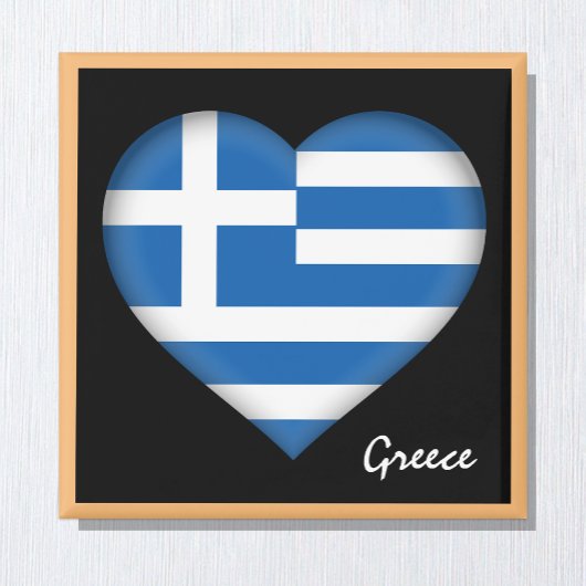 Griechische Flagge und griechisches Herz, Griechen Magnet