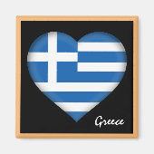 Griechische Flagge und griechisches Herz, Griechen Magnet (Vorne)