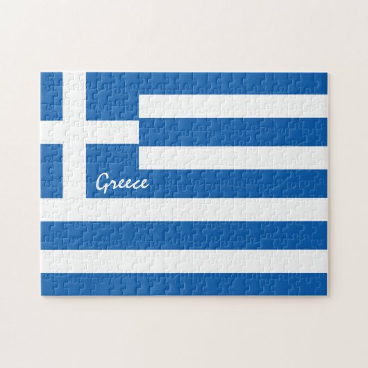 Griechische Flagge und Patrioten - Griechenland - Puzzle (Horizontal)