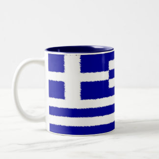 Griechische Flagge Zweifarbige Tasse
