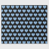 Griechische Flaggen-Herz-Muster Geschenkpapier (Flach)