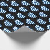 Griechische Flaggen-Herz-Muster Geschenkpapier (Ecke)