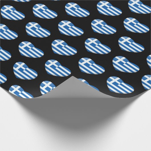Griechische Flaggen-Herz-Muster Geschenkpapier (Ecke)