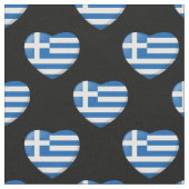 Griechische Flaggen-Herz-Muster Stoff (Nahaufnahme)