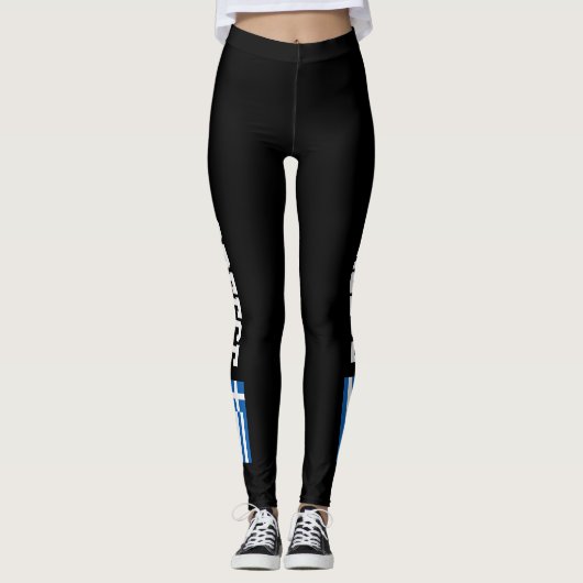 Griechische Flaggen-Leggings für Sport-Fitness Leggings (Vorderseite)
