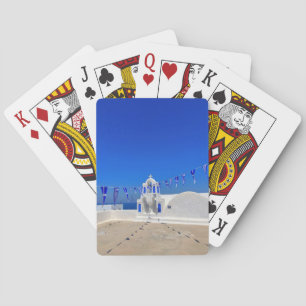 Griechische Flaggen Weißes KirchenGebäude Griechen Spielkarten