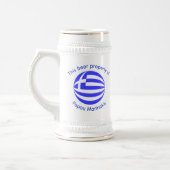 Griechische Flaggenmarkierung Personalisiert mit M Bierglas (Links)