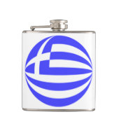 Griechische Flaggenregion Flachmann (Vorderseite)