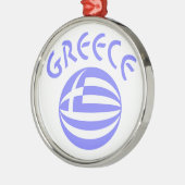 Griechische Flaggenregion Silbernes Ornament (Links)