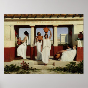 Griechische Frauen am Brunnen, 1841 Poster
