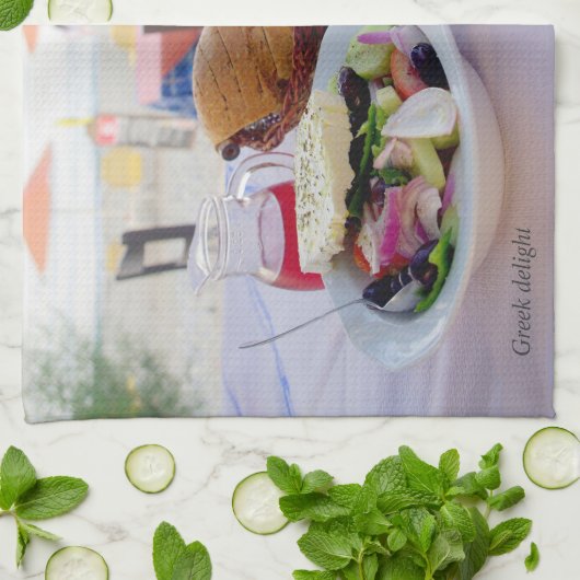 griechische Freude Geschirrtuch (Gefaltet)