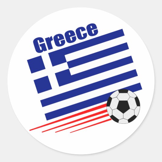 Griechische Fußballmannschaft Runder Aufkleber (Vorderseite)