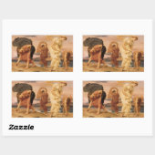 Griechische Girls sammeln Kieselsteine von Lord Le Rechteckiger Aufkleber (Blatt)