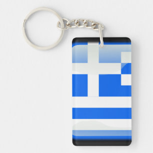 Griechische glatte Flagge Schlüsselanhänger