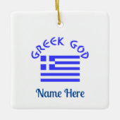 Griechische Gotteflagge Personalisiert Keramikornament (Vorderseite)