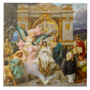 Griechische Götter auf dem Berg Parnassus Fliese