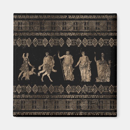 Griechische Gottheiten und Mäander Magnet (Vorne)