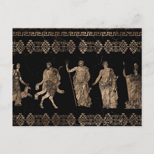 Griechische Gottheiten und Mäander Postkarte (Vorderseite)