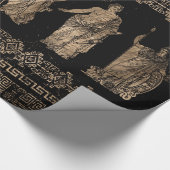 Griechische Gottheiten und Mäander-Schlüsselverzie Geschenkpapier (Ecke)