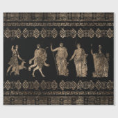 Griechische Gottheiten und Mäander-Schlüsselverzie Geschenkpapier (Flach)