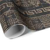 Griechische Gottheiten und Mäander-Schlüsselverzie Geschenkpapier (Rolleneckpunkt)