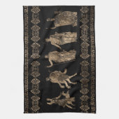 Griechische Gottheiten und Mäander-Schlüsselverzie Geschirrtuch (Vertikal)