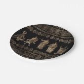 Griechische Gottheiten und Mäander-Schlüsselverzie Pappteller (Schrägansicht)