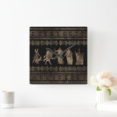 Griechische Gottheiten und Mäander-Schlüsselverzie Quadratische Wanduhr (Zuhause)