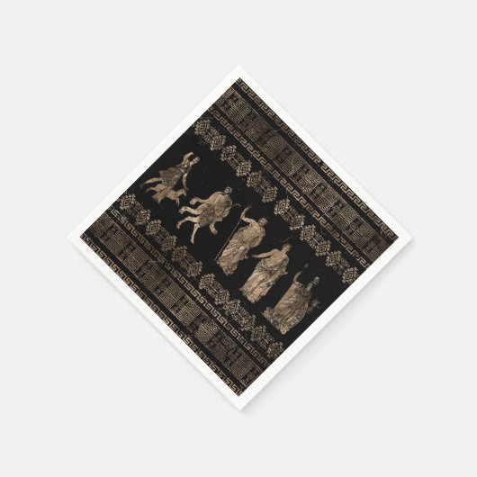 Griechische Gottheiten und Mäander Serviette (Ecke)