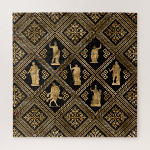 Griechische Gottheiten und Meander-Schlüsseldekor Puzzle