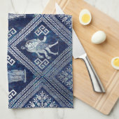 Griechische Gottheiten und Meander-Schlüsseldekora Geschirrtuch (Viertel Falte)