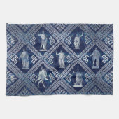 Griechische Gottheiten und Meander-Schlüsseldekora Geschirrtuch (Horizontal)