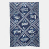 Griechische Gottheiten und Meander-Schlüsseldekora Geschirrtuch (Vertikal)