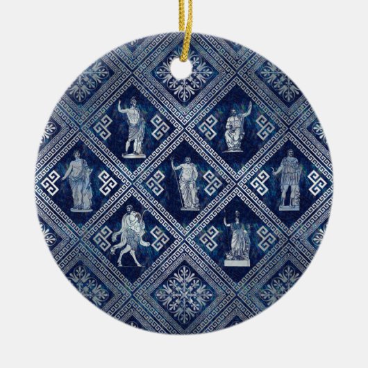 Griechische Gottheiten und Meander-Schlüsseldekora Keramik Ornament (Vorne)