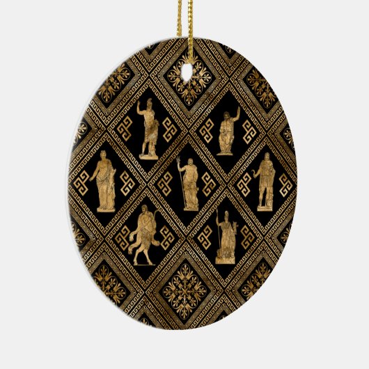 Griechische Gottheiten und Meander-Schlüsseldekora Keramik Ornament (Rechts)